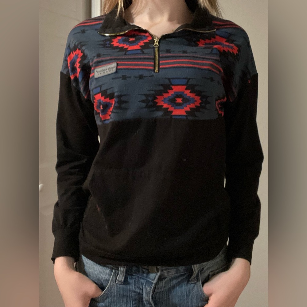 Holiday edition Simply southern pullover with a zip and collar.